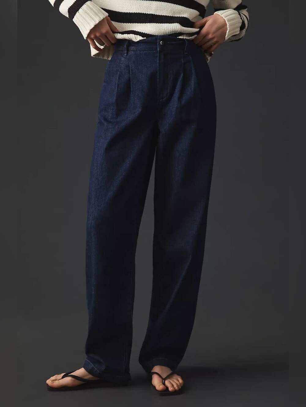 Paige Pleated Bella Trouser Jeans in Vancouver